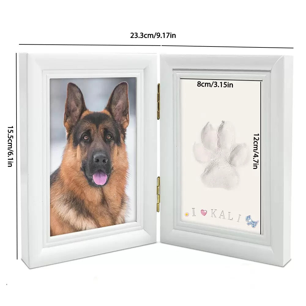Folding photo frame with clay print